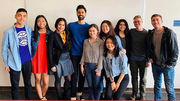 Hasan Minhaj with UC Davis students