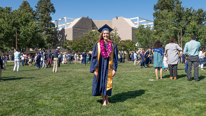 Megan Bull at her UC Davis graduation in 2018