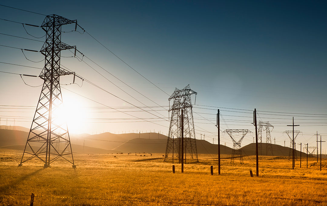 Power lines in California