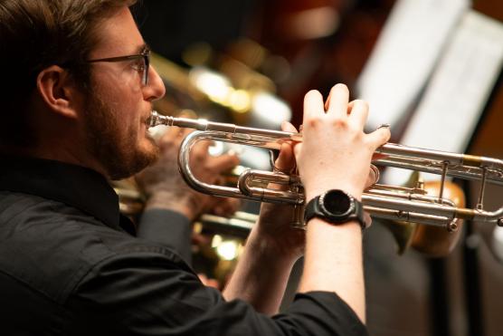 A trumpet player in the UC Davis Concert Band. (Phil Daley/UC Davis)