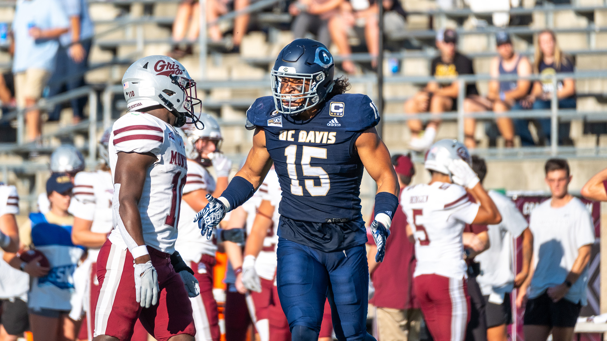 Teddye Buchanan with the UC Davis football team