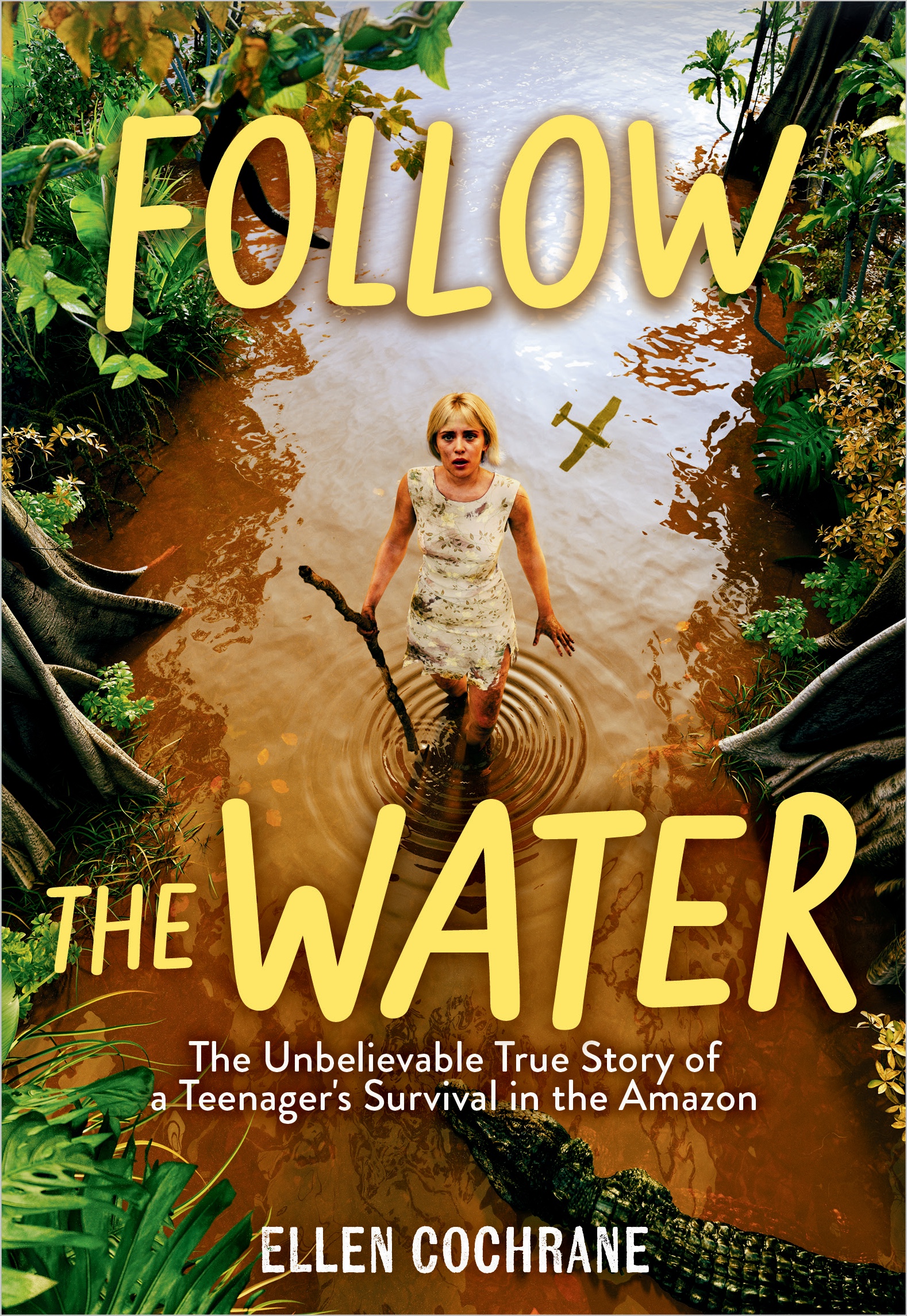 Book cover featuring a young girl on a river, surrounded by lush greenery and wildlife.