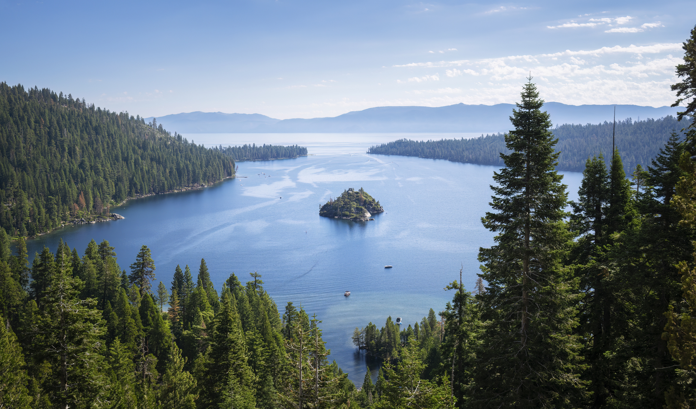 aerial view of Emerald Bay at Lake Tahoe