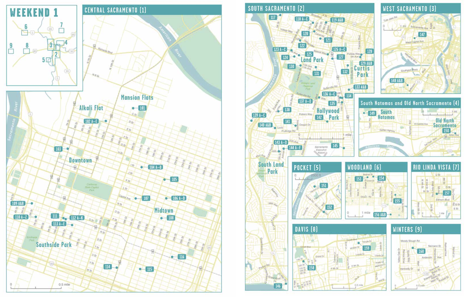 picture of a map for sac open studios