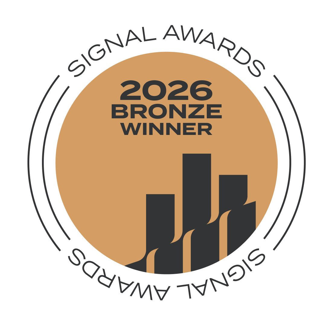 Bronze 2026 Signal Awards winner badge graphic with stylized bar chart