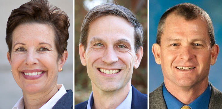 Anne Jones, Jason Stewart and Karl Mohr, UC Davis headshots