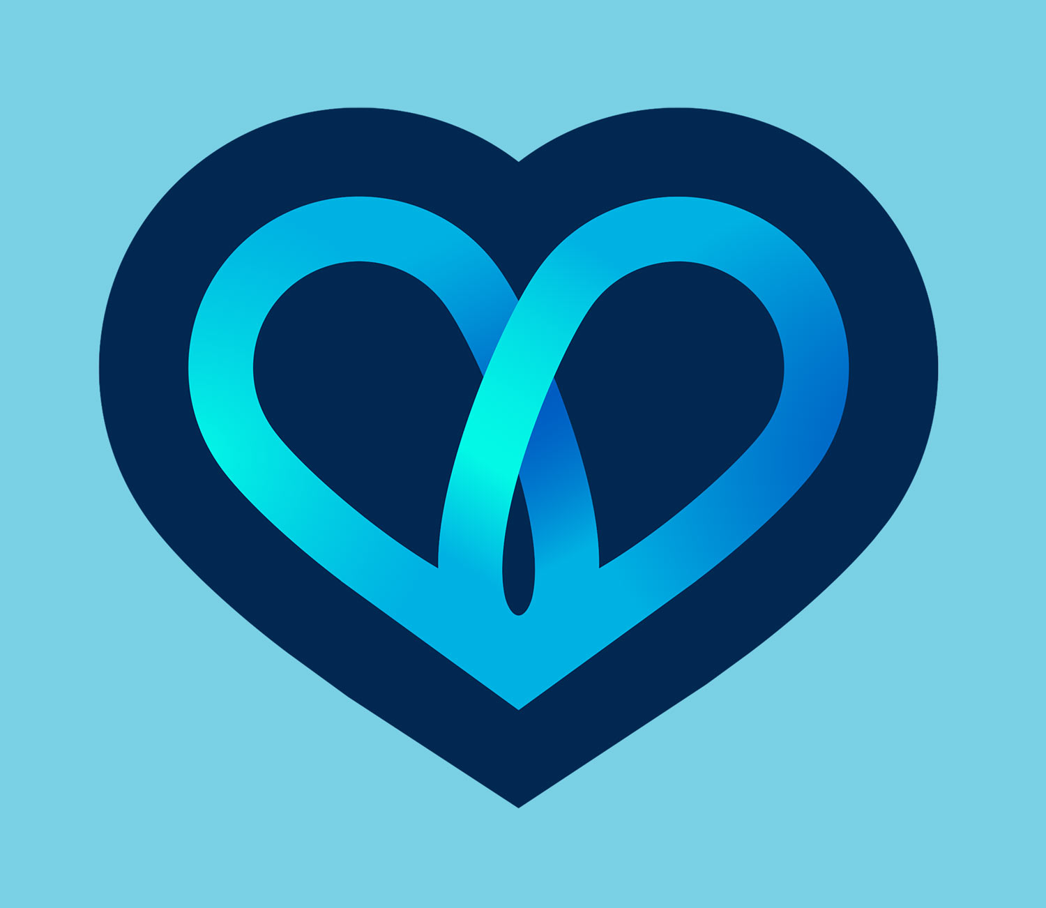 "By Philanthropy" heart on blue background