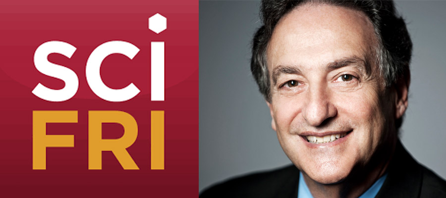 "Science Friday" logo with Ira Flatow mugshot