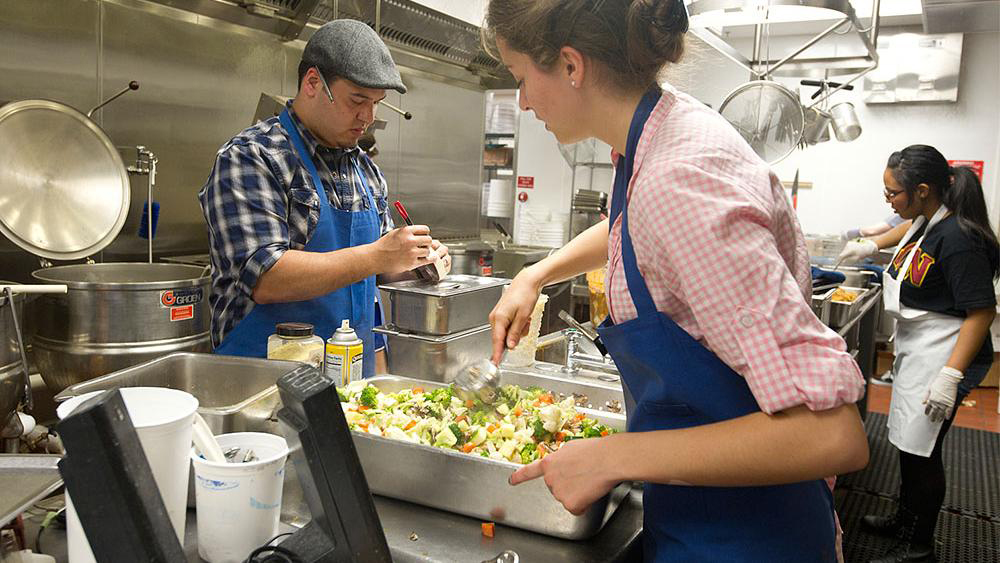 Crew at work in Coffee House kitchen