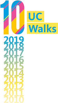 UC Walks 10, with 10 years (2010-2019) listed underneath