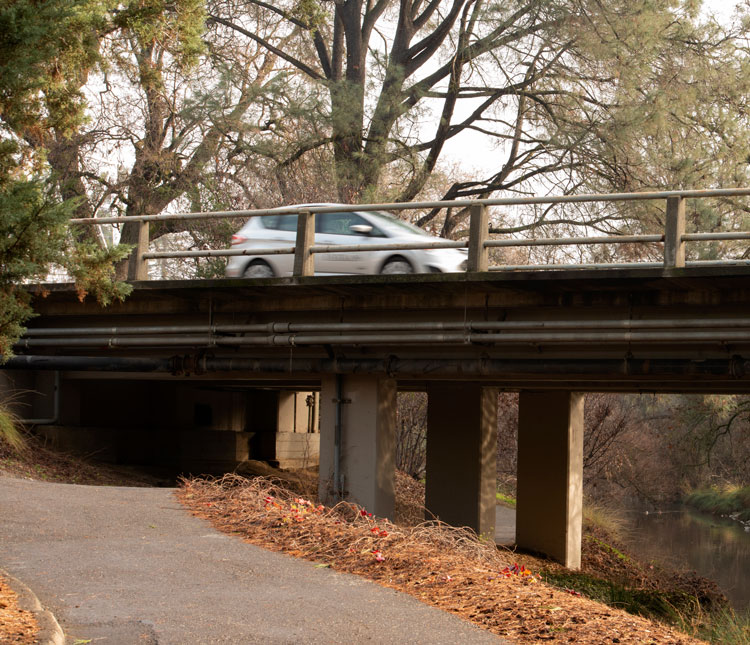 Old bridge, showing low clearance