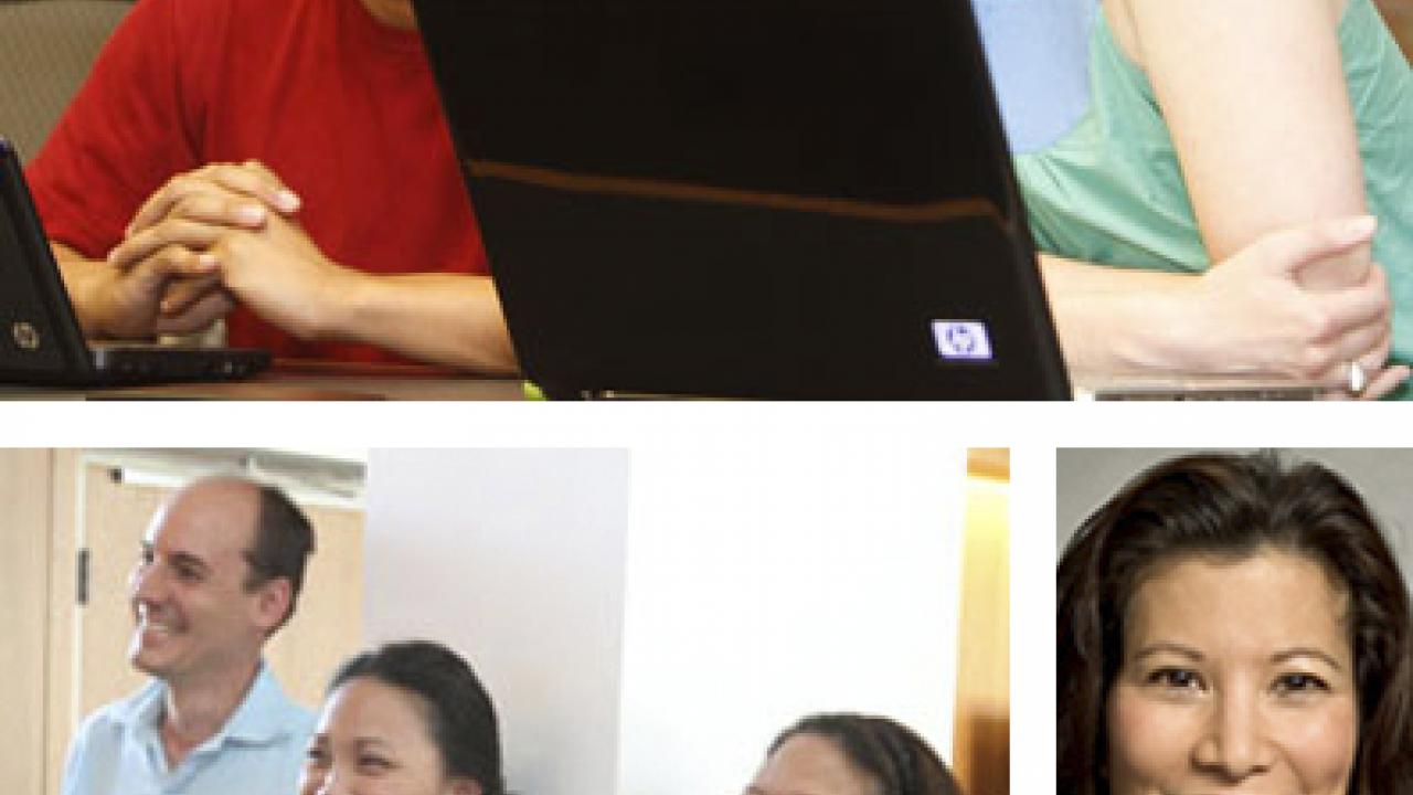 PHOTOS: Law students Errol Dauis, Remy Goldsmith, 
Scott Tester and Samantha-Marie Bautista, plus law school administrator Cristina Gapasin; and Tani