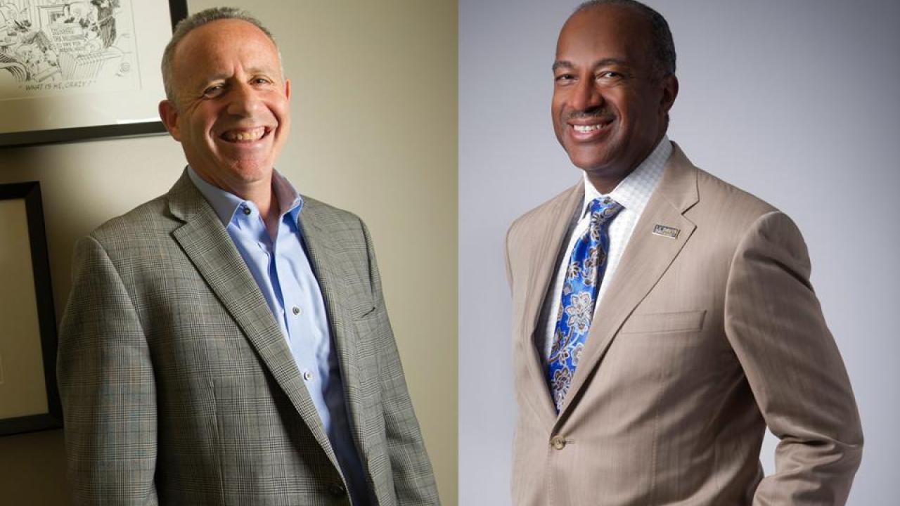 Sacramento Mayor Darrell Steinberg and UC Davis Chancellor Gary S. May.