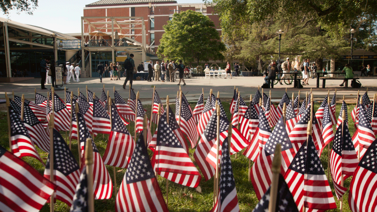 Flag display on Quad, MU in background