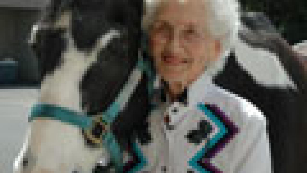 Peggy Narducci and Dino on May 5, during one of Narducci&rsquo;s twice-a-day
visits with her ailing horse at UC Davis.