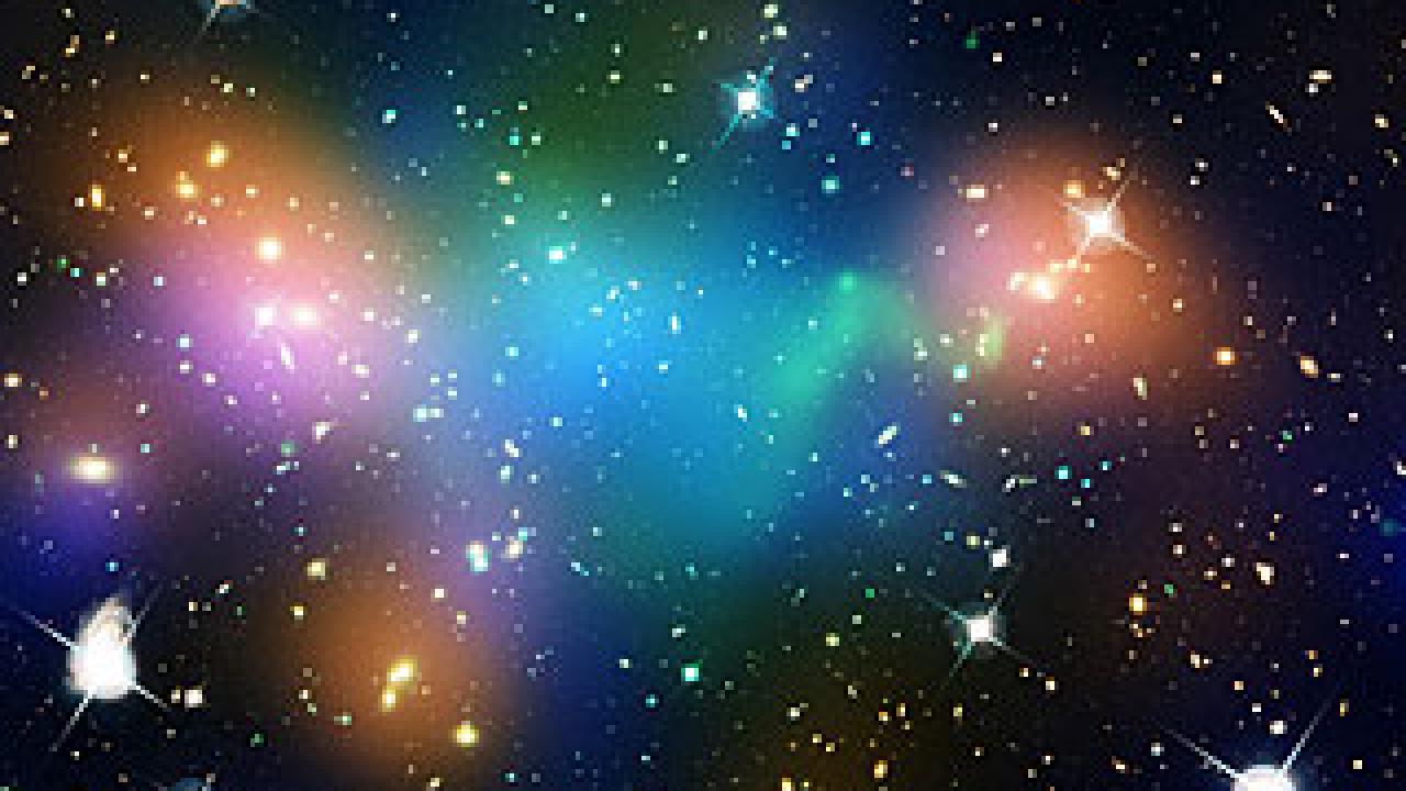 Image of the stars with orange and blue spots