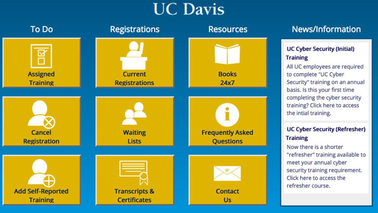 "Assigned Training" and other boxes from LMS account page
