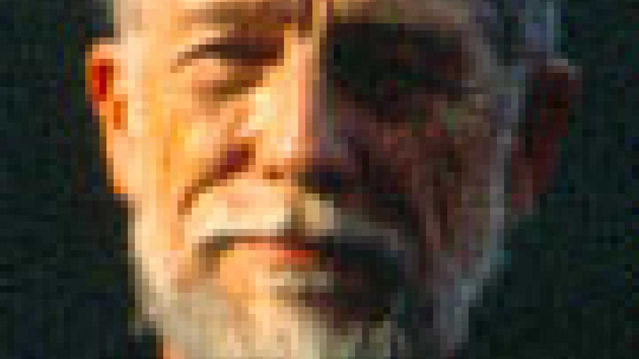 Photo: portrait face shot of Gary Snyder