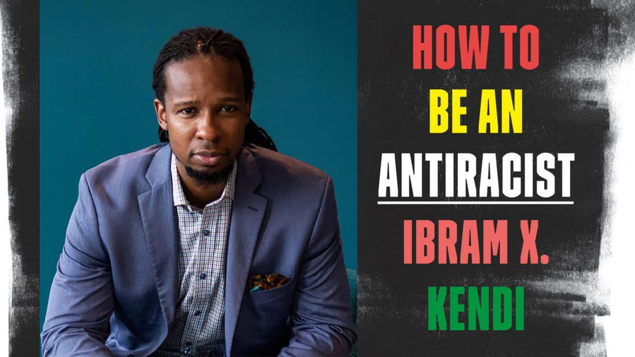 Ibram X. Kendi portrait, in combo with book cover