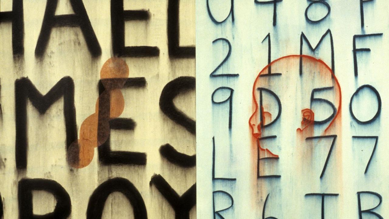 The exhibition, Disputed territory: The Patriot/Profile/Portrait Scroll and Other Works, by Steve Briscoe is coming to the Axis Gallery in Sacramento, spanning three decades and including graphic and sculptural works. (Steve Briscoe, James/Michael/Roy, 2001, mixed media on paper, 26” x 40”, courtesy of the artist)