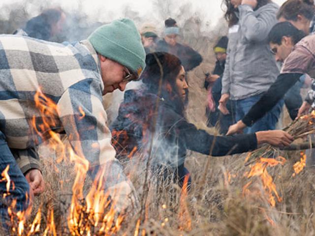 cultural burn at nature preserve