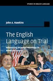 Book cover, illustrated courtroom scene with judge, lawyers and witness on blue background