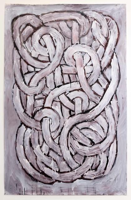 Oil painting by UC Davis Professor Annabeth Rosen of interwoven curves