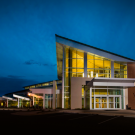 Small Animal Teaching Hospital, Auburn University, exterior at night