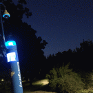 Photo: Emergency call station at night