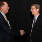 Professor Robert Feenstra, right, holds the Bryan Cameron Distinguished Chair in International Economic. Cameron is on the left.