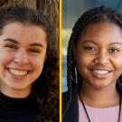 Naomi Murray and Valencia Scott headshots, on gold background