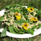 This flower-topped salad earned four radishes out of four on the reviewer&rsquo;s veggie scale.