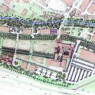 This artist&rsquo;s drawing maps out the proposed south entry district, just north of Interstate-80, featuring a roundabout intersection; a tree-lined, realigned Old Davis Road leading to Mondavi Center, the parking structure and the Mondavi Institu