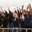 The crowd at a UC Davis homecoming football game.