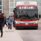 Unitrans bus with students