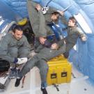  Clockwise from left, Cosan Unuvar, Anthony Manerbino, Daniela Fredrick,  Laurie Harvey and Jennifer Sween get a feel for what it&rsquo;s like to be almost gravity-free aboard NASA&rsquo;s &ldquo;Weightless Wonder.&rdquo; All of the students except Manerbino ar