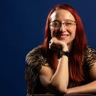 Cassondra Brayfield in front of a blue background