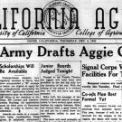 1942 front page of The California Aggie