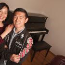 Carl Huang and his mother, Yun Dai