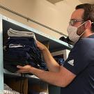 Brian McGovern in the equipment room