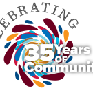 Logo: Celebrating 35 years of Principles of Community