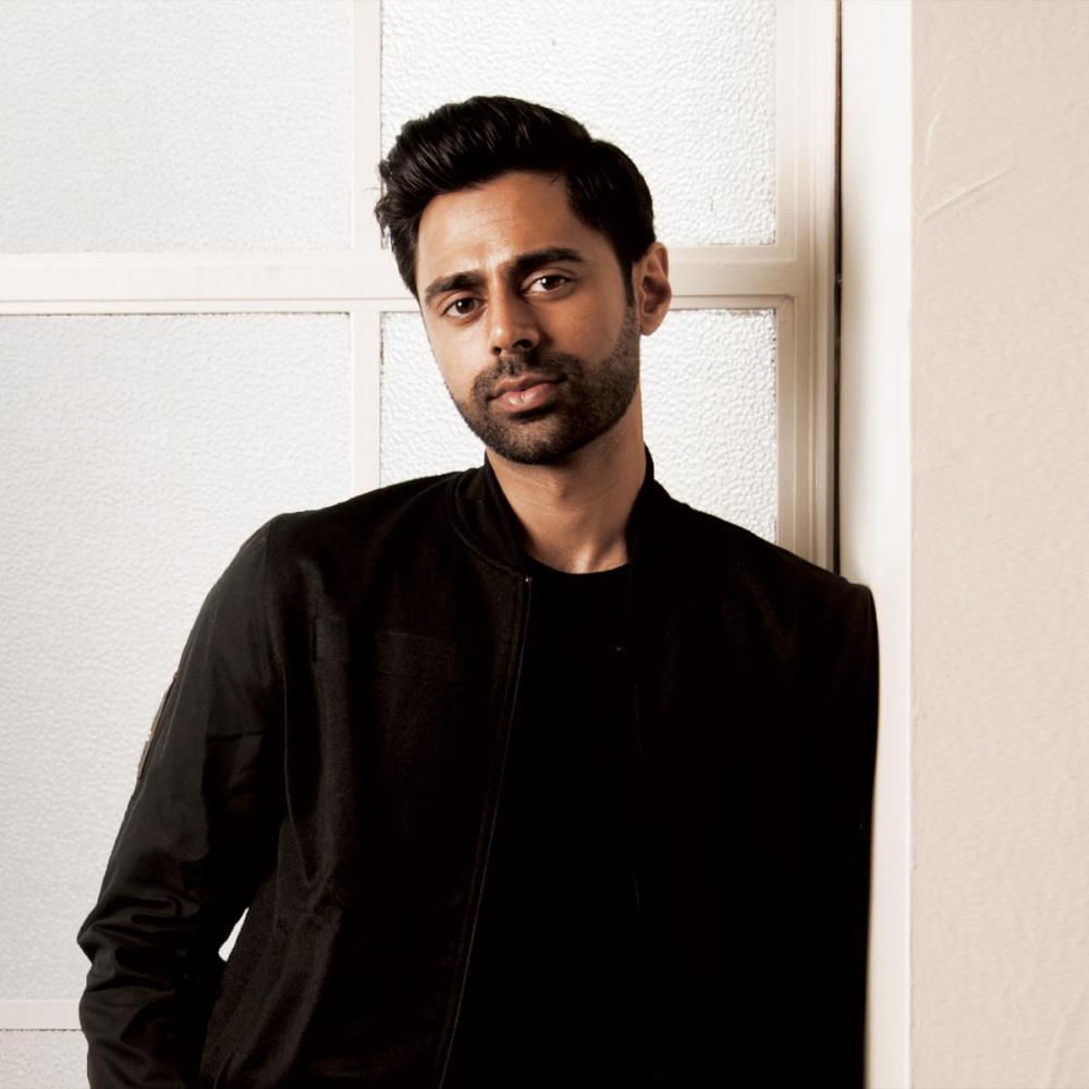 a portrait of comedian Hasan Minhaj