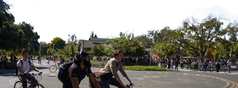 Students Riding Bikes